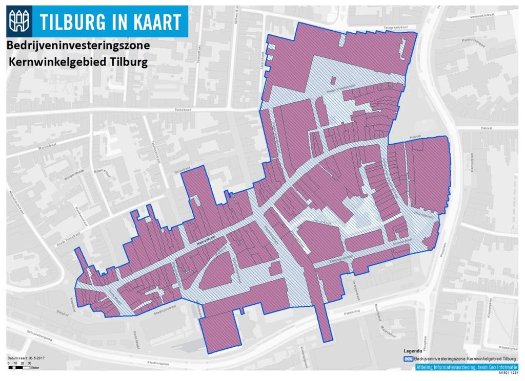 Memorie van toelichting behorende bij de Verordening Bedrijveninvesteringszone Kernwinkelgebied Tilburg 218-22" Invoering BIZ Op grond van de Wet Bedrijveninvesteringszone is een gebied aangewezen