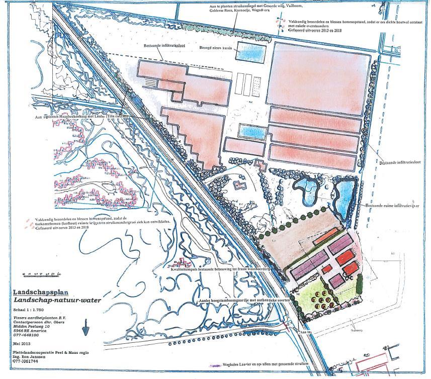 2. Uitbreiding bouwkavel zuidzijde en vergroting woning (=gelijk gebleven) D: Vakkundige uitdunning eikenopstand Deze bomenopstand bestaat nu veelal uit staken eiken.