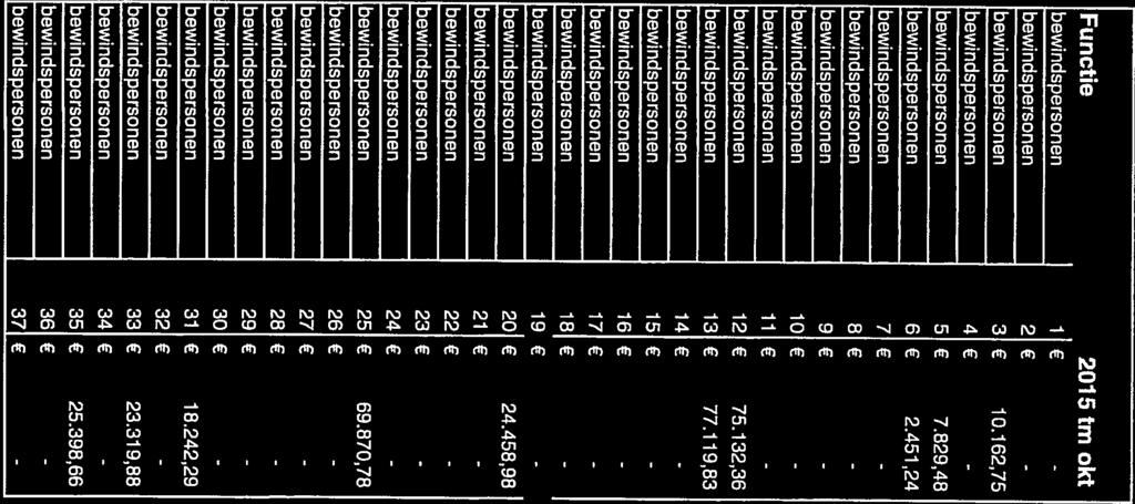 Functie 2015 tm okt bewndspersonen 1 - bewndspersonen 2 - bewindspersonen 3 10.162,75 bewindspersonen 4 - bewindspersonen 5 7.829,48 bewindspersonen 6 2.