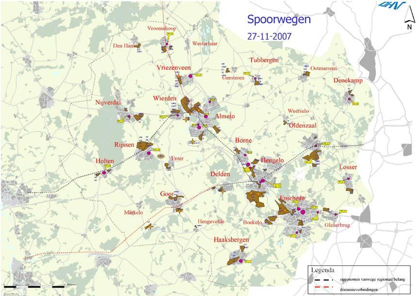 Kwaliteitsnet Goederenvervoer Twente, wegen (Bron: