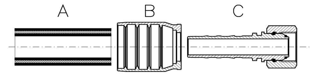 5- Pers de huls op de voorgeschreven diameter uit de perstabel.