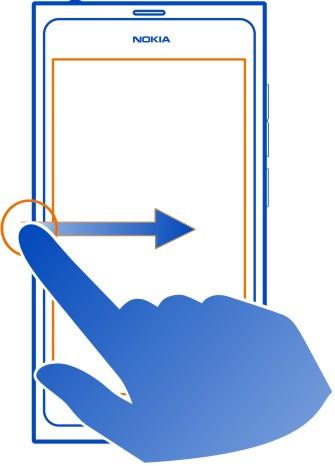 20 Basistoepassing Vegen Plaats een vinger op het scherm, schuif deze in de gewenste richtingen til uw vinger vervolgens op.