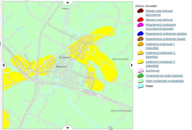 04-07-04 blz 13 Op de onderscheiden advieskaart steentijd-bronstijd (figuur 1 blijkt dat zowel in de stad als doorlopend in het oostelijke en zuidwestelijke buitengebied er sprake te zijn van