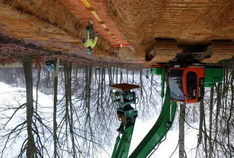 08-33 Waarschuwingslint en net boven leiding Voltooide leiding: tests onder