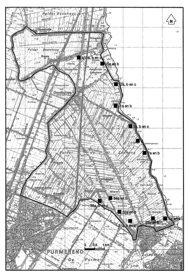 Mulder en Steenbergen (99) hebben ook boorgatmetingen uitgevoerd in polder Zeevang. De locaties lagen op enige afstand van de proefpercelen.