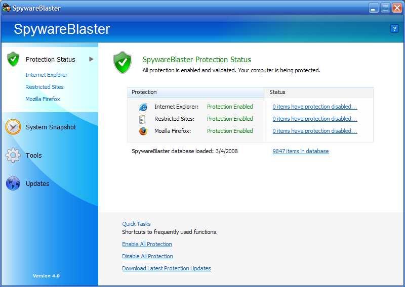 2 Spywareblaster voorkomt dat er spyware op het systeem wordt geinstalleerd. Dit is een zelfstandig programma dat men regelmatig moet updaten en enablen.