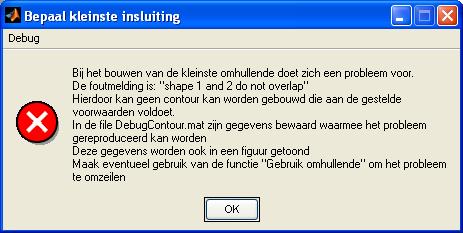 Als de raaien verkeerd gesorteerd zijn kan geen contour worden bepaald; Verhoog de parameter: aantal raaien per increment; Gebruik in plaats van de huidige methode de