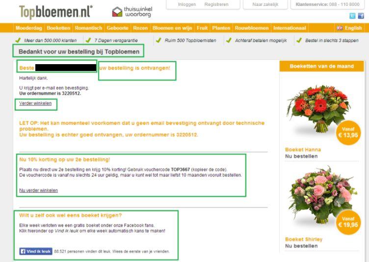 Bedankpagina Strategie & Concept Webdesign & creatie A.