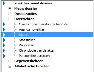 11 3.7 LIJSTEN EN STATISTIEKEN NATIONALITEIT 3.7.1 Lijst: Status dossier Vanaf nu is het mogelijk een overzicht te krijgen per type aanvraag (art.