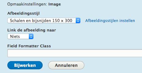 6. Sla alles op. Open vervolgens de weergave van het inhoudstype schilders en pas de afbeeldingsstijl aan van het veld Afbeelding. Bekijk vervolgens het resultaat.