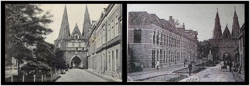 Afb. 20 Oude ansichten Cellebroedersweg. Links: referentiebeeld uit de Gebiedsvisie Binnenstad Kampen (2012) p. 102 5.