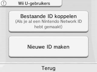 Een Nintendo Network ID maken of koppelen Er zijn twee manieren: Maak een nieuwe Nintendo Network ID. Gebruik een ID die al aan een Wii U-systeem is gekoppeld.