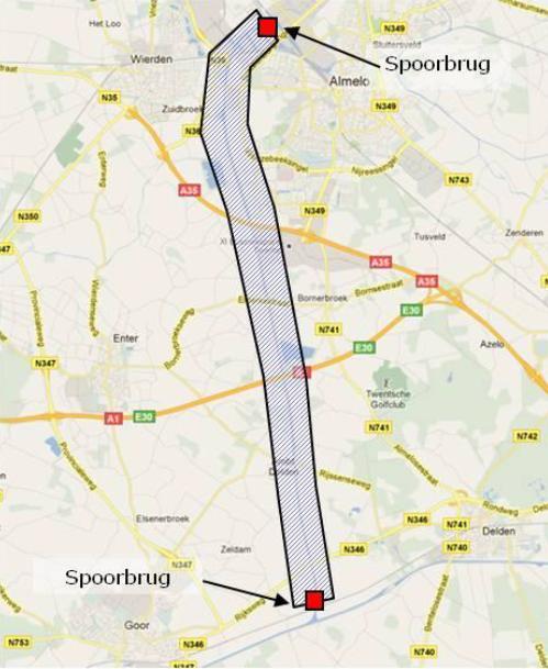 2.3.5 Zijtak naar Almelo Het kanaalpand zijtak naar Almelo ligt ten westen van de kanaalpanden Delden- Hengelo-Enschede.