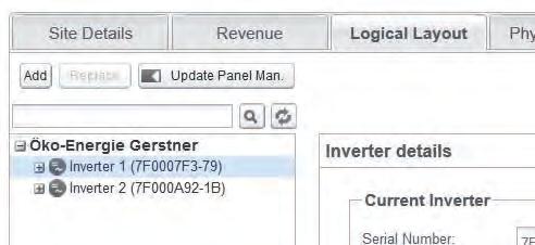 Ga naar Admin Logical Layout om het serienummer van de vervangen optimizer alsnog te wijzigen.