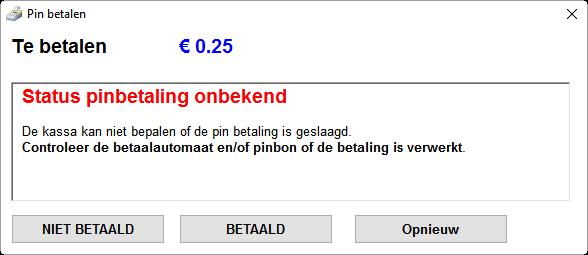 Bij twijfel over het resultaat van de betaling heeft u de mogelijkheid om de alsnog handmatig af te handelen. Deze optie kies u alleen in geval van storingen. Onderstaand de dialoog handmatig.