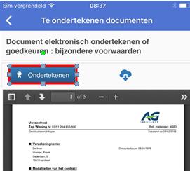 Om de tekst aan te passen plaatst u de cursor op de enveloppe en kiest u De fiche MyBroker Te ondertekenen document (per e-mail) wijzigen.