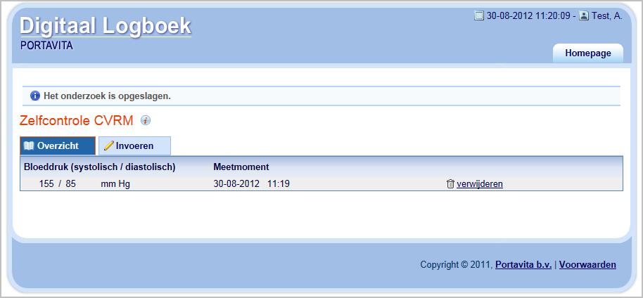 Patiënten logboek Zelfcontrole CVRM Bij de