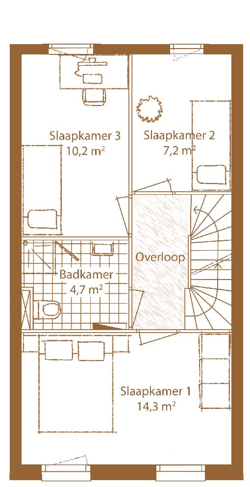 De badkamer is voorzien van een tweede toilet, een douche met een betegelde vloer en een