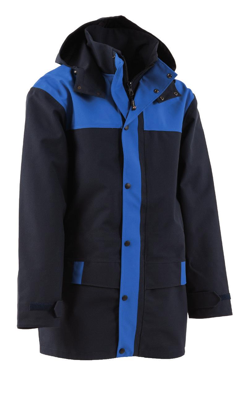 ART. NR. 1799 PARKA GORE-TEX KOSMOS ZEN LINE PARKA GORE-TEX KOSMOS ZEN LINE sluiting met rits, bedekt door pat met drukknopen 2 voorzakken met klep mouwzoom aanpasbaar d.m.v. lummel en velcro taille aanpasbaar d.