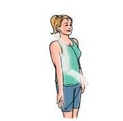 Oefening 2) Elleboog mobiliteit Buig en strek de elleboog om stijfheid te voorkomen.