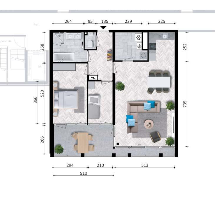 K MAASAPPARTEMENT A6 (1 e verdieping) A12 (2 e