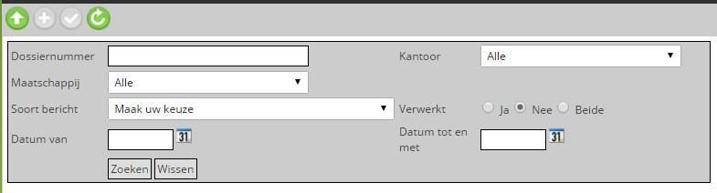 Wanneer op één van deze bovenstaande opties wordt geklikt wordt de Aplaza inbox getoond.