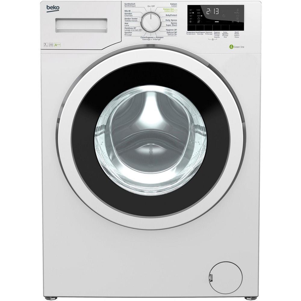 WASMACHINE / LAVE-LINGE WTV7732XW1 + 7 Kg 1400 t/min Startuitstel tot 0-19u 15 programma s: handwas, donkere was, ECO, wol, hygiëne 20,.