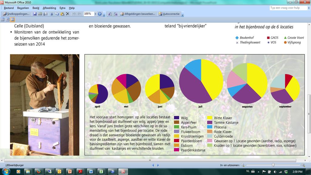 Stuifmeelanalyses honingbij Samenstelling bijenbrood Voorjaar