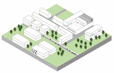 Op de zone van de B401 verzorgt een parklaan de fiets-, tram- en auto-ontsluiting tussen de stadsboulevard, de zuidelijke economische zones en de E40/E17.