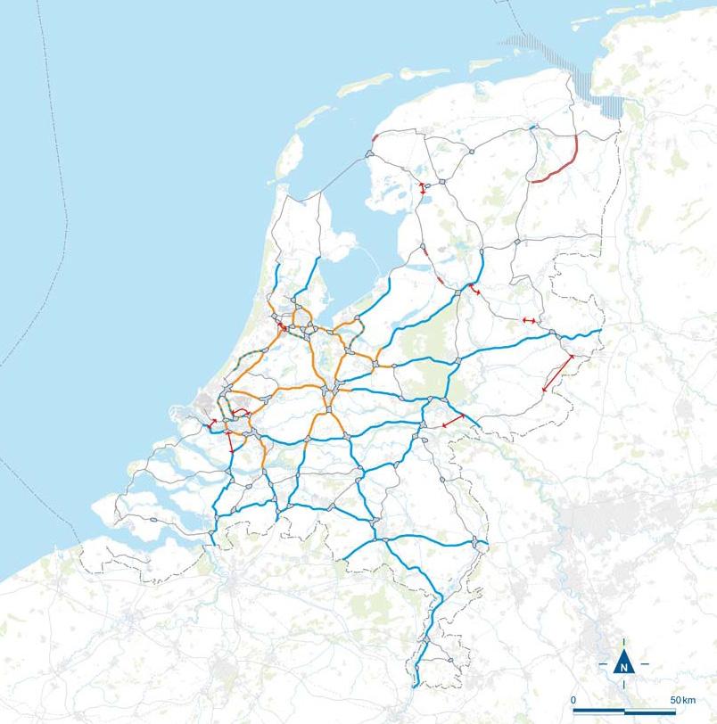 Kaart ambitie 2040 hoofdwegennet Het