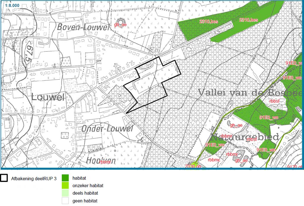 Pagina 10 van 19 BE0112000154 Volgens deze kaart komen binnen het SBZ-H volgende Europese habitats voor en/of heeft het gebied potenties voor: open graslanden op landduinen (habitat 2330) en voor