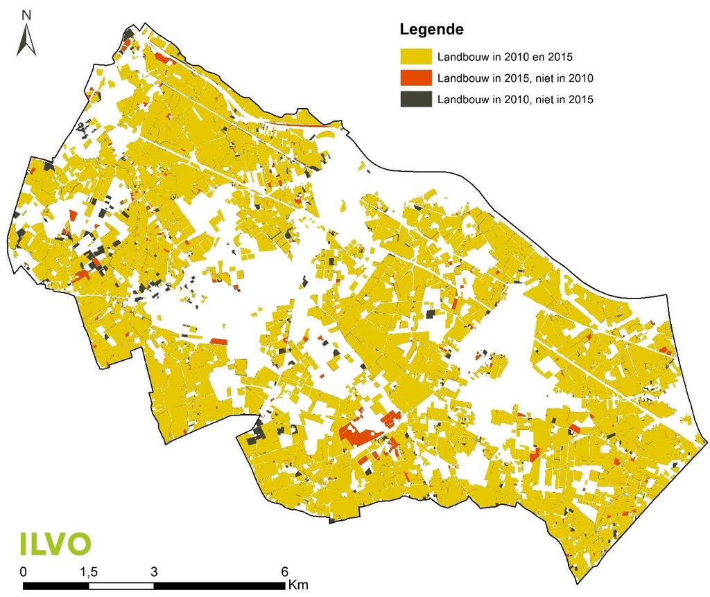 Landschapspark Bulskampveld Kaart: Evolutie landbouwpercelen 2010 2015 in het landschapspark Bulskampveld 6 040 6 020 6 000 6008 ha 6017 ha 5 980 5 960 5973 ha 5 940 5 920