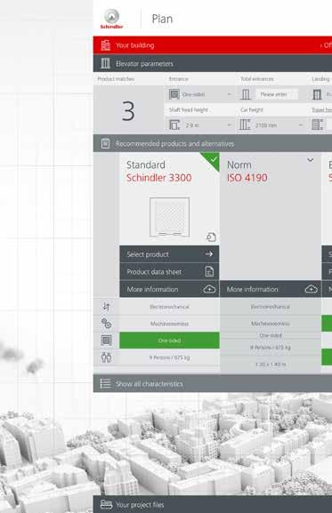 Schindler Digital Plan De snelle en directe manier om uw lift(en) te configureren en te integreren in uw plannen.