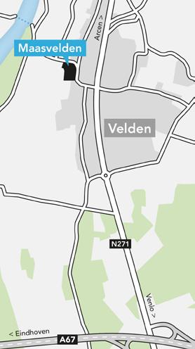 Velden ligt zo n 4 kilometer ten noorden van de stad Venlo en 7 kilometer ten zuiden van Arcen.