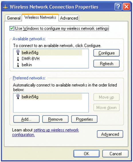 Gebruik maken van de geavanceerde webinterface WPA instellen voor draadloze desktop- en notebooknetwerkkaarten die NIET door Belkin zijn gemaakt.