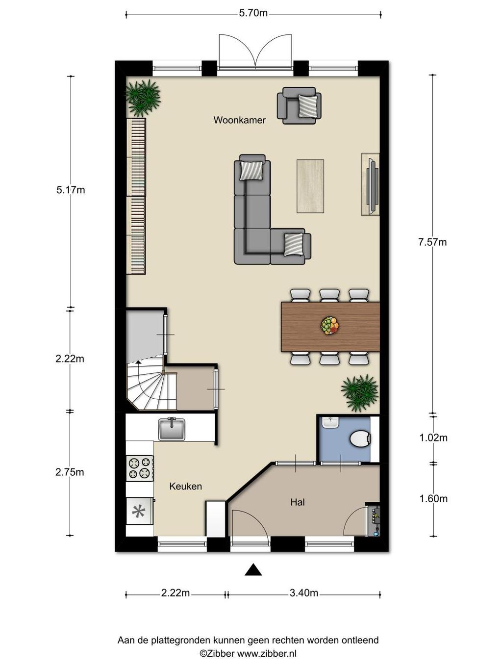 Plattegrond begane grond Aan deze