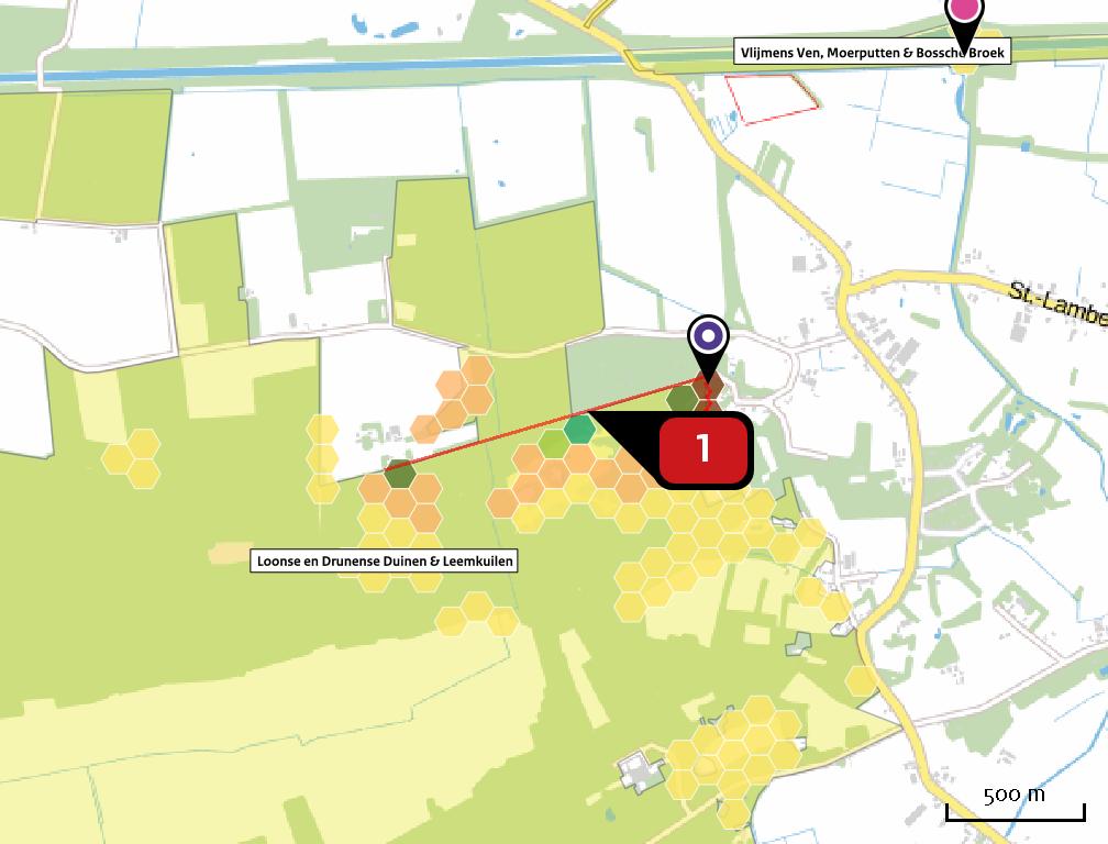 eigen Depositie en Hoogste projectbijdrage (Loonse en Drunense Duinen & Leemkuilen) Hoogste projectbijdrage per Habitatrichtlijn Vogelrichtlijn Beschermd