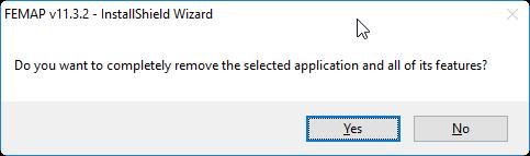 Stap 4 Deïnstallatie oude versie De-installeer Femap door in windows naar Install Programs and Features of Control Panel te gaan, of start de Setup.exe opnieuw.