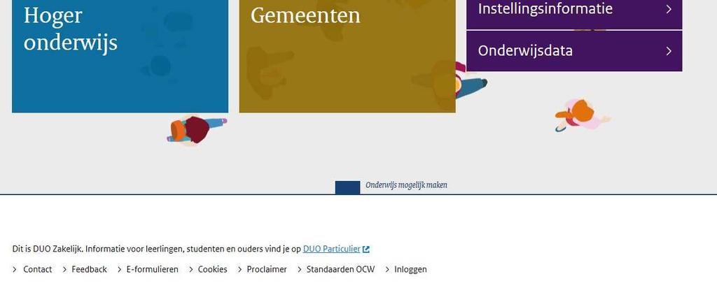 Deze site is bestemd voor gegevensuitwisseling tussen DUO en zakelijke klanten.