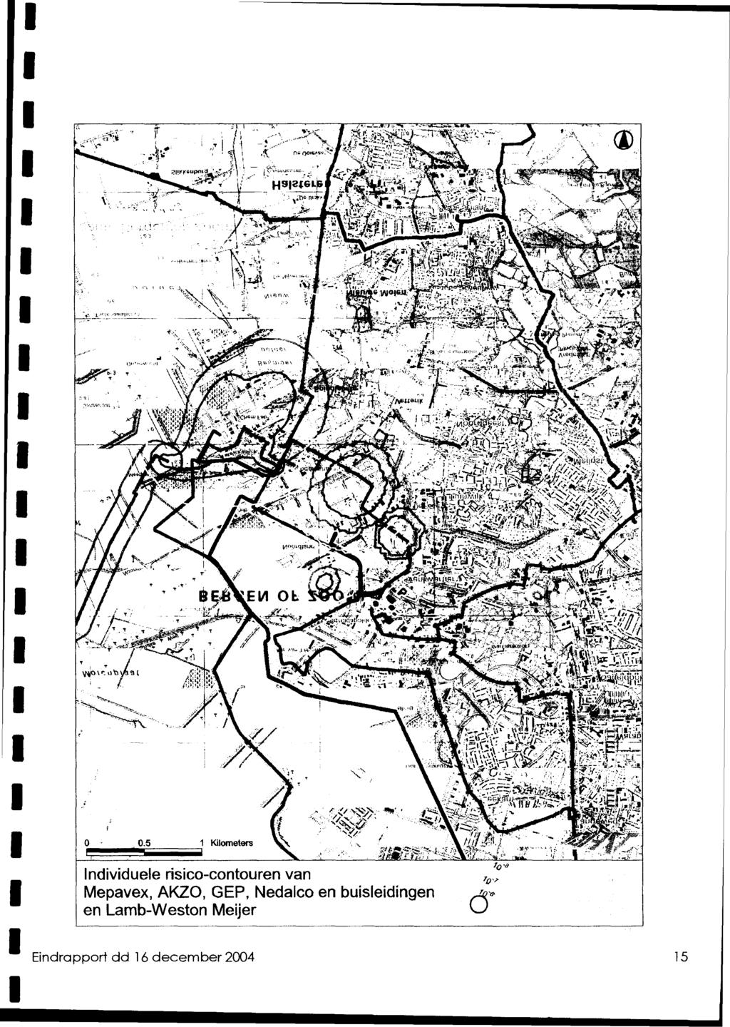 Individuee risico-contouren van Mepavex, AKZO, GEP, Nedaico en