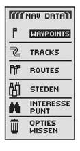 Een kaart van de geselecteerde track verschijnt met drie selecties: navigeren, hernoemen en wissen. 3.