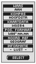 2.5 SYSTEEMPAGINA Scherm Geavanceerd Systeempagina Eerste dataveld knippert Kompas instellen Datavelden selecteren WAAS aan/uit Instellingen kaartdata Gebruik van het scherm