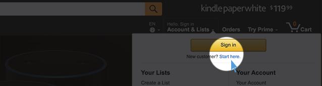 Account maken & Bestellen op Amazon.com Surf naar www.amazon.