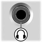 Multimedia Audio-uitgang (hoofdtelefoonuitgang) aansluiten Op een audio-uitgang (ook wel hoofdtelefoonuitgang genoemd) kunt u een optionele hoofdtelefoon of stereoluidsprekers met eigen voeding