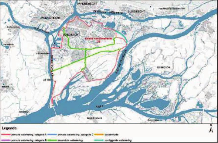 Waterschapsloket. Hiervandaan kan de meldingen worden doorgezet naar de Combinatie (zie hiervoor de contactgegevens in bijlage A). Figuur 2: Waterkeringen dijkringgebied 22.