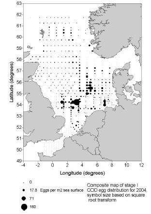 De eieren zweven in de waterkolom en concentreren zich in de bovenste 20 meter (Heessen et al 2005) Paaien in het zuidelijke deel van de Noordzee kent een piek vanaf de laatste week van januari tot