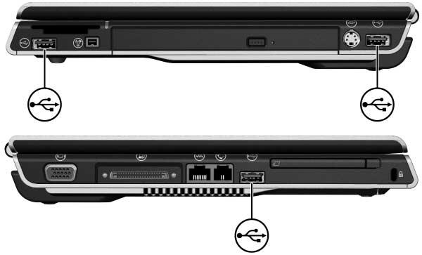 Upgrades en vervanging van hardware USB-apparaat aansluiten USB (Universal Serial Bus) is een hardwarematige interface waarmee externe apparaten, zoals een USB-toetsenbord, -muis, -schijfeenheid,