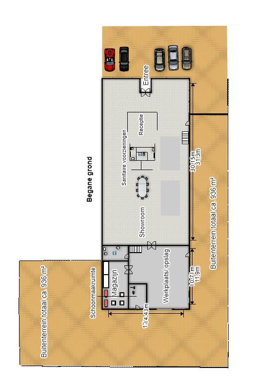 Plattegrond begane grondvloer 2D De