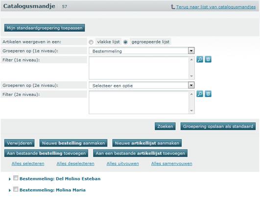 6.1.4 Artikelen filteren Wanneer artikelen gegroepeerd zijn, kan er ook een filter toegepast worden op elk van de criteria die gebruikt werden om te groeperen.
