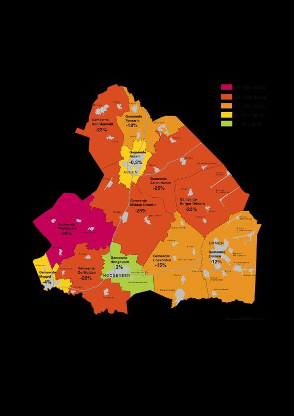 Prognose: dalend aantal leerlingen Verwachte ontwikkeling basisgeneratie basisonderwijs 2011-2020 Drenthe